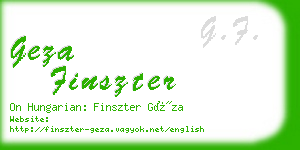 geza finszter business card